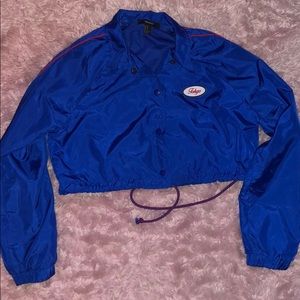Forever 21 Cropped blue windbreaker